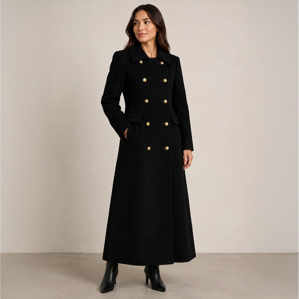 Vintage Evan Picone Full Length Overcoat Topcoat Womens 6 Wool Union Made in USA